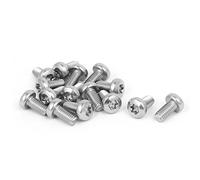 sourcing map sourcingmap® M5 x 10mm redondo de acero inoxidable 316 tornillos de máquina de cabeza Torx tono Plata 15pcs