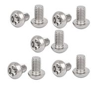 sourcing map sourcingmap® M6x10mm 304 Cabeza de botón de acero inoxidable a prueba de manipulaciones de Seguridad Tornillos Torx 10pcs