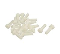 sourcing map sourcingmap® M8 x 25mm de rosca completa métricas de Nylon Tornillo el Tornillo de cabeza hexagonal 20 pcs
