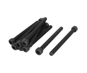 SOURCING MAP sourcingmap® M8 x 90mm Tornillos de cabeza hueca hexagonal Métricas de aleación 12.9 de acero negro 10pcs
