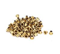 sourcing map sourcingmap® Remache hueco 4mm x 4mm 100pcs Tarjeta de circuito impreso PCB de orificio pasante chapado en latón