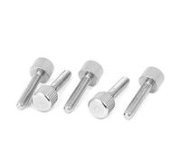 sourcing map sourcingmap® Tornillo cabeza de pulgar Piezas de ordenador caso acero inoxidable plana cabeza moleteada M4 x 20mm 5 piezas