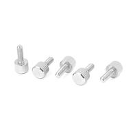 sourcing map sourcingmap® Tornillo cabeza de pulgar Piezas de ordenador caso acero inoxidable plana cabeza moleteada M4 x 12mm 5 piezas