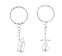 sourcing map Sourcingmapa 10091800ux0024-2Pcs Llavero con Cadena Colgantes para Parejas Botella con Chupete