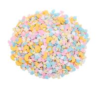 sourcing map Sprinkles falsos, 50 g, resina sintética de estrella y luna, rodajas de arcilla polimérica para arte de uñas, manualidades, funda de teléfono, relleno de tarjetas, amarillo/rosa/azul