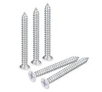 sourcing map ST3.5 x 35 mm, tornillos autorroscantes blancos, 50 tornillos Phillips de cabeza plana para carpintería