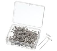 sourcing map T Pins 200 Unidades 1.25" Alambre de Acero Niquelado para T-Pins con Caja de Plástico Alfileres de Costura para Bloquear Tejidos Modelado y Manualidades (Plata)