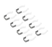 sourcing map T10 U Clips Soporte para LED Luz Bombilla Montaje Soporte Inoxidable Acero Fluorescente Tubo Soporte Tubo Abrazaderas, Blanco Paquete de 8