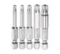 sourcing map T20 - T45 Estrella 7 Punto Destornillador brocas 1/4" Hexagonal Vástago 2" Longitud Magnético Seguridad Torx Tornillo Conductor Eléctrica Herramienta