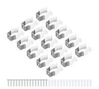 sourcing map T5 U Clips Soporte para LED Luz Bombilla Montaje Soporte Inoxidable Acero Fluorescente Tubo Soporte Tornillo Tubo Abrazaderas, Blanco Paquete de 15
