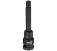 sourcing map T50 Torx Bit Socket 100mm/3.94" Longitud 1/5.1 cm Square Drive Star 6 puntos Extensión Impact Bit Power Nut Driver Set S2 Steel Socket Ratchet Wrench Bits, Black