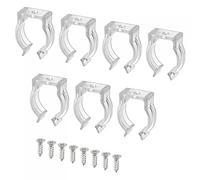 sourcing map T6 U Clips Soporte de Tubo Led Luz, Accesorio Plástico Tubo Abrazaderas con Tornillos para LED Bombillas Techo Lámpara, Paquete de 20