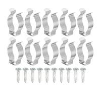 sourcing map T8 Clips Soporte Colgador Fluorescente Tubo Luz Accesorio Soporte Abrazaderas con Tornillos para LED Bombillas Techo Lámpara, Inoxidable Acero Paquete de 10