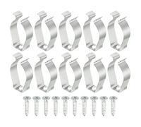 sourcing map T8 Clips Soporte Colgador Fluorescente Tubo Luz Accesorio Soporte U Forma Abrazaderas con Tornillos para LED Bombillas Techo Lámpara, Acero Paquete de 10