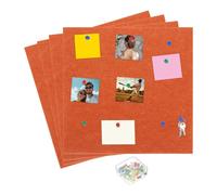 sourcing map Tablero de corcho grande de 12 x 12 pulgadas, paquete de 4 tableros de anuncios con 25 chinchetas y 8 cierres adhesivos, azulejos de corcho autoadhesivos para fotos de oficina en casa