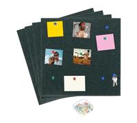 sourcing map Tablero de corcho grande de 12 x 12 pulgadas, paquete de 4 tableros de anuncios con 25 chinchetas y 8 cierres adhesivos, azulejos de corcho autoadhesivos para fotos de oficina en casa