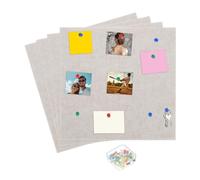 sourcing map Tablero de corcho grande de 12 x 12 pulgadas, paquete de 4 tableros de anuncios con 25 chinchetas y 8 cierres adhesivos, azulejos de corcho autoadhesivos para fotos de oficina en casa