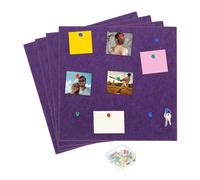 sourcing map Tablero de corcho grande de 12 x 12 pulgadas, paquete de 4 tableros de anuncios con 25 chinchetas y 8 cierres adhesivos, azulejos de corcho autoadhesivos para fotos de oficina en casa