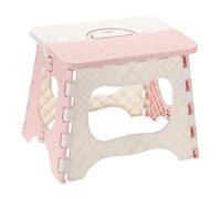 sourcing map Taburete plegable de 8 pulgadas para adultos, capacidad de 165 libras, taburete antideslizante con asa, taburetes plegables, taburete pequeño rosa para baño, dormitorio, cocina