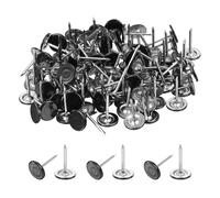 sourcing map Tachuelas de tapicería para muebles, 11 x 17 mm, tachuelas redondas de metal negras para decoración de pared, clavos de tapicería, proyectos de bricolaje, decoración del hogar (negro