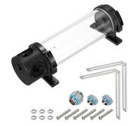 sourcing map Tanque de refrigeración de agua G1/4 rosca de 50 mm x 190 mm, cilindro intercambiador de calor, depósito de refrigeración por agua, kit de radiador 1 en 3 salidas para PC y CPU