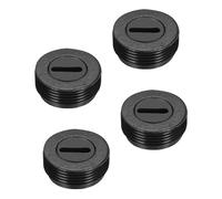 sourcing map Tapa de cepillo de carbono para motor, cepillo eléctrico, rosca de plástico negro, 17,5 mm/0,71 pulgadas de diámetro exterior de 8 mm de altura, paquete de 4