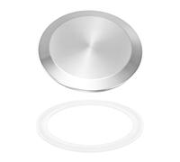 sourcing map Tapa de extremo de acero inoxidable de 91 mm, tapa de extremo de tubo sólido con junta de silicona para alimentos, bebidas, cosméticos, tuberías de fábrica