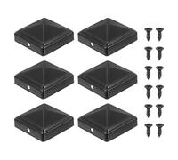 sourcing map Tapa de poste piramidal de 2 x 2 pulgadas, 6 piezas de cubierta de poste de valla de acero galvanizado con tornillos para postes de valla de madera/metal, cubierta de pirámide de buzón