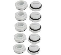 sourcing map Tapa de prensaestopas PG9 con rosca macho de nailon extremo roscado gris 10pcs