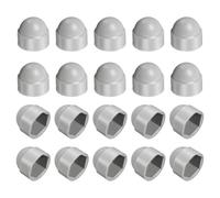 sourcing map Tapa de protección de tuerca, 20 unidades, M16 x 23 x 27 mm, tapa de protección de tornillo hexagonal de plástico, tapas decorativas impermeables (gris)