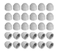 sourcing map Tapa de protección de tuerca, 30 unidades, M10 x 17 x 20 mm, tapa de protección hexagonal de plástico, tapas decorativas impermeables (gris)
