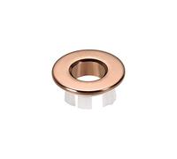 sourcing map Tapa Rebosadero de Fregadero, Anillo de Desbordamiento Lavabo, Tapa Redonda con Orificios de Inserción de Cobre, Oro Rosa