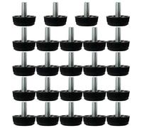 sourcing map Tapa tapón niveladores cubierta de deslizamiento nivelador ajustable de varilla de rosca de la patas de la mesas escritorios sillas Muebles M8 24 pcs M8x17x30mm