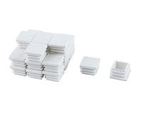 sourcing map - Tapas cuadradas de plástico (20 mm x 20 mm, 24 Unidades), Color Blanco
