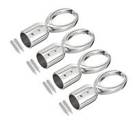 sourcing map Tapas de Extremos de Cordón, 4uds 0.71"/18mm Extremo Tapa Barril Cuentas Terminadores Cordón Búsqueda para Borla Joyería Fabricación Bolso Correa Bricolaje, Plateado Tono