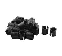 sourcing map Tapas De Silla De Plástico del Tubo En Forma De U Pastillas De Abrazadera De Pie Se Desliza Negras Colocar 19mm Diám 20Pcs