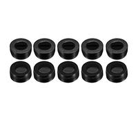 sourcing map Tapas de soporte de escobillas de carbón de 17 mm de diámetro exterior 9 mm I.D. Espesor de 7,7 mm Cubierta del cepillo del motor de plástico Negro 10 piezas Accesorio Lijadora