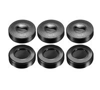 sourcing map Tapas de soporte de escobillas de carbón de 22 mm de diámetro exterior 11.5mm I.D. Espesor de 6 mm Cubierta del cepillo del motor Hilo de montaje de plástico Negro 6 piezas
