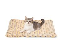 sourcing map Tapete de cama para perro y gato, suave forro polar coral para mascotas con bonito estampado de estrellas, cama cálida y lavable para mascotas de 23 x 18 pulgadas, color café, diseñado