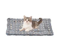sourcing map Tapete de cama para perro y gato, suave forro polar coral para mascotas con bonito estampado de estrellas, cama cálida y lavable para mascotas de 23 x 18 pulgadas (gris oscuro), diseñada