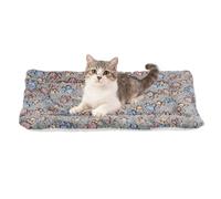 sourcing map Tapete de cama para perro y gato, suave forro polar coral para mascotas con bonito estampado de patas, cama cálida y lavable para mascotas de 21 x 14 pulgadas, color negro, diseñado para