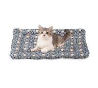 sourcing map Tapete de cama para perro y gato, suave forro polar coral para mascotas con bonito estampado de estrellas, cama cálida y lavable para mascotas de 19 x 13 pulgadas (gris oscuro), diseñada