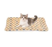 sourcing map Tapete de cama para perro y gato, suave forro polar coral para mascotas con bonito estampado de estrellas, cama cálida y lavable para mascotas, 19 x 13 pulgadas, color café, diseñado para