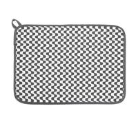 sourcing map Tapete de secado de platos de microfibra, 16 x 12 pulgadas de grosor, patrón de ondas, absorbente, para encimeras de cocina, fregaderos, escurridores, cafetera, color blanco
