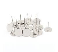sourcing map Tapicería Clavos Tachuela, 19mm Cabeza Diámetro 23mm Longitud Metal Redondo Pulgar Empuje Pasadores Plata Tono para Muebles Sofá Cabeceros, 20 Piezas