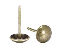 sourcing map Tapicería Clavos Tachuelas 11mm Diámetro 20mm Altura Antiguo Redondo Pulgar Empuje Pasadores Bronce Tono para Muebles Sofá Cabeceros, 80 Piezas