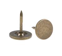 sourcing map Tapicería Clavos Tachuelas 11mmx13mm Plana Cabeza Muebles Clavos Bronce Tono para Muebles Sofá Cabeceros, 150 Piezas
