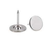 sourcing map Tapicería Clavos Tachuelas 11mmx13mm Plana Cabeza Muebles Clavos Pasadores Plateado Tono para Muebles Sofá Cabeceros, 100 Piezas