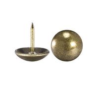 sourcing map Tapicería Clavos Tachuelas 16mm Diámetro 17mm Altura Antiguo Redondo Pulgar Empuje Pasadores Bronce Tono para Muebles Sofá Cabeceros, 80 Piezas