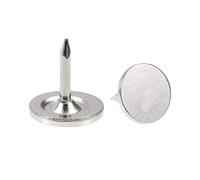 sourcing map Tapicería Clavos Tachuelas 9.5mmx10mm Plana Cabeza Muebles Clavos Pasadores Plateado Tono para Muebles Sofá Cabeceros, 50 Piezas